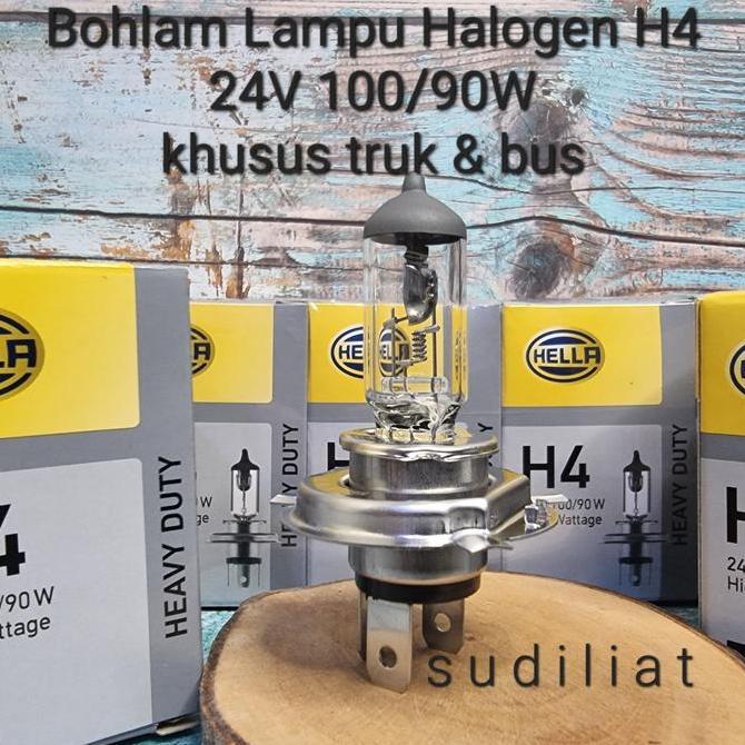Larissagalllery - Bohlam Lampu Halogen Hella H4 24V 100/90W Untuk Truk & Bus - Original