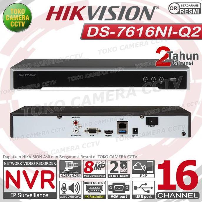 TERLARIS NVR 16 CHANNEL HIKVISION DS-7616NI-Q2 NON POE