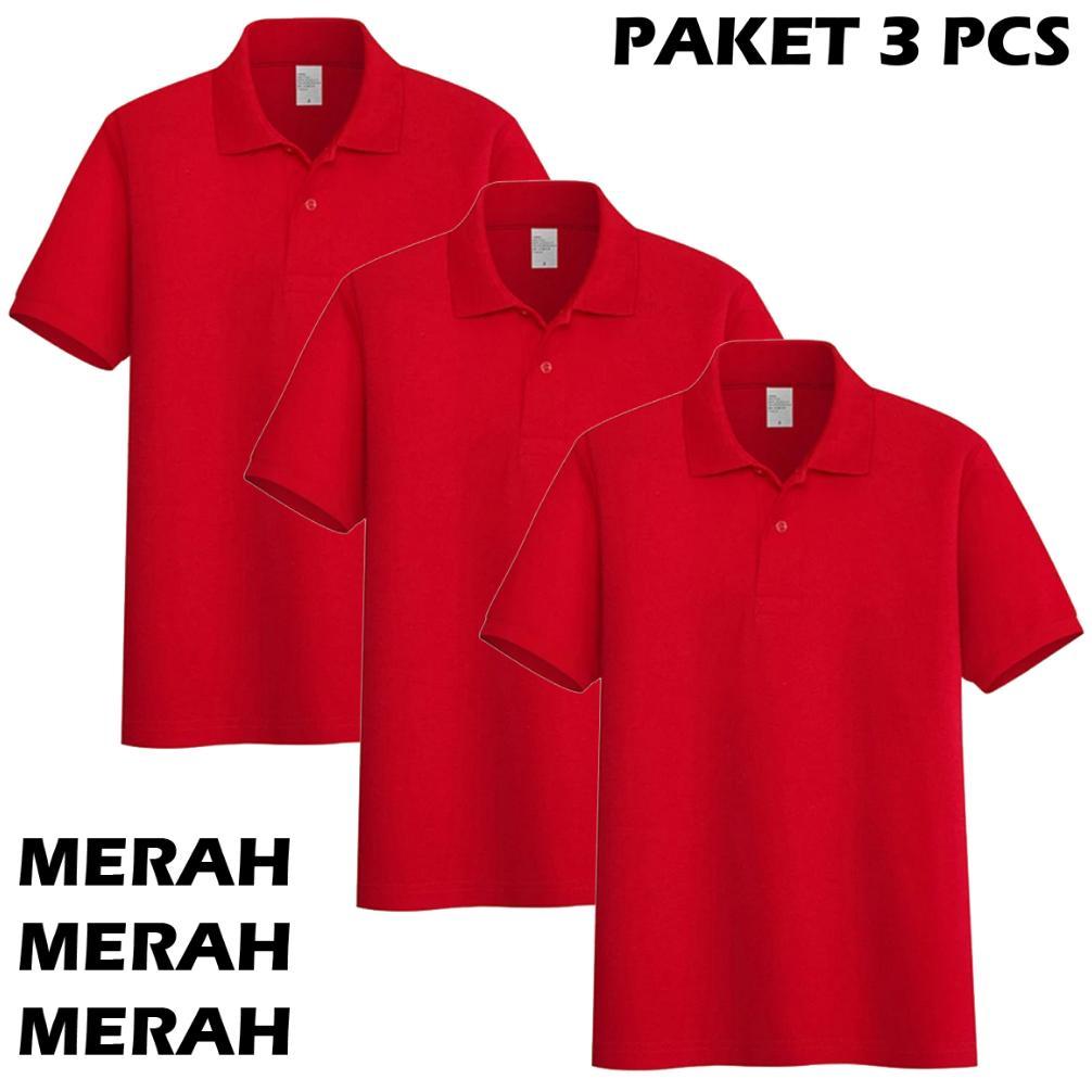 ORIGINAL PAKET 3PCS KAOS POLO SHIRT PRIA KERAH POLOS / KAOS PRIA KERAH POLOS | KAOS KERAH PAKET MURA