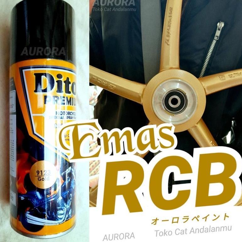 NEW Diton Premium Gold 9123 Emas RCB 400ml Pilok Tahan Bensin cat semprot spray motor mobil sepeda m