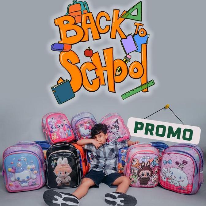 TERLARIS POLO GALLARDO TAS RANSEL ANAK SD PAUD TK LED MOTIF SPIDERMAN ASTRONOT KUROMI LABUBU KITY UL