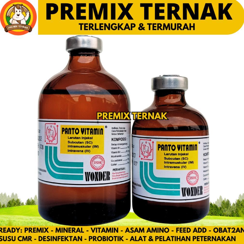Ready Stock PANTO VITAMIN 100ML & 50ML WONDER - Multivitamin Hewan Injeksi Vitamin Pertumbuhan Pengg