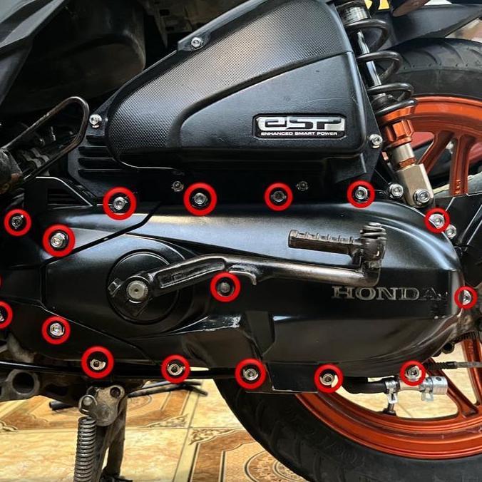 Baut Cvt Set Scoopy Beat Esp 2016/2019 Stainless 2Kunci Heng Original (17Baut)