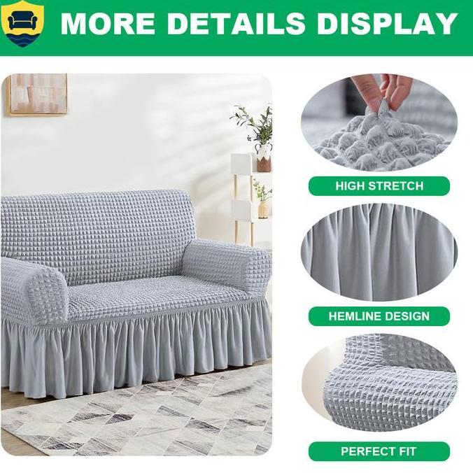 Set Penutup Sofa Berpinggiran - Tahan Lama Dan Dapat Dicuci Cocok Untuk Sofa 1/2/3/4 Kursi Penggunaa