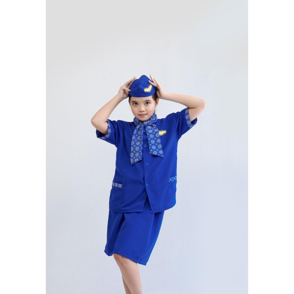 Free Ongkir Stelan Baju Pramugari Anak 4_10 Tahun/Baju Profesi/Bajukarnaval/Prarmugari/Baju Pramugar