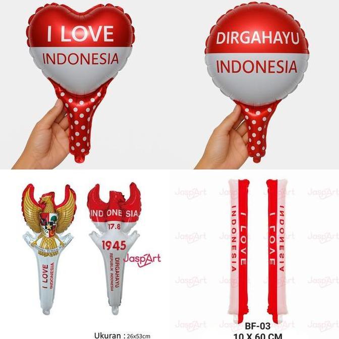 TERLARIS BALON PENTUNGAN FOIL HUT RI - BALON TEPUK PENTUNGAN DIRGAHAYU INDONESIA 17 AGUSTUS MERAH PU