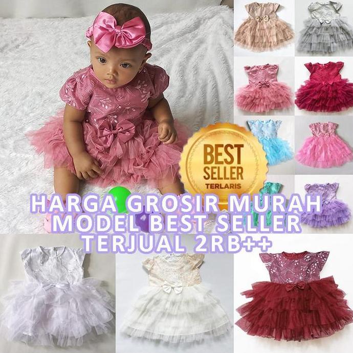 Dress Warna Rose Gold Untuk Anak Perempuan Usia 6 12 Bulan Trren Korean Style Baju Tutu Rok Ngembang
