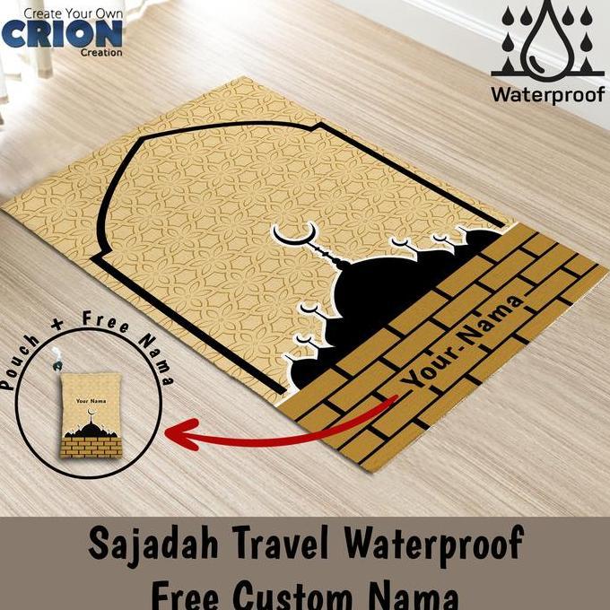 TERLARIS SAJADAH TRAVEL WATEROOF DEWASA / BISA CUSTOM NAMA - BY CRION