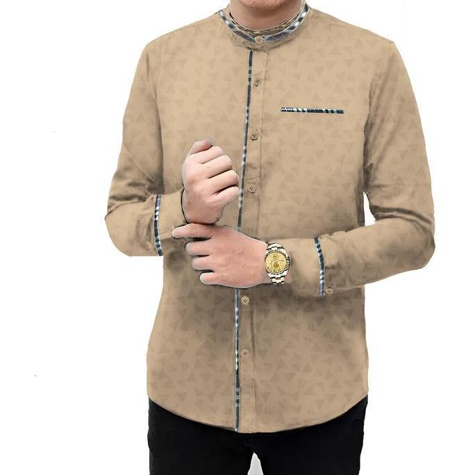 Baju Koko Pria Muslim TOYOBO MICRO Katun Motif Kotak Lengan Panjang M-3XL / 22845