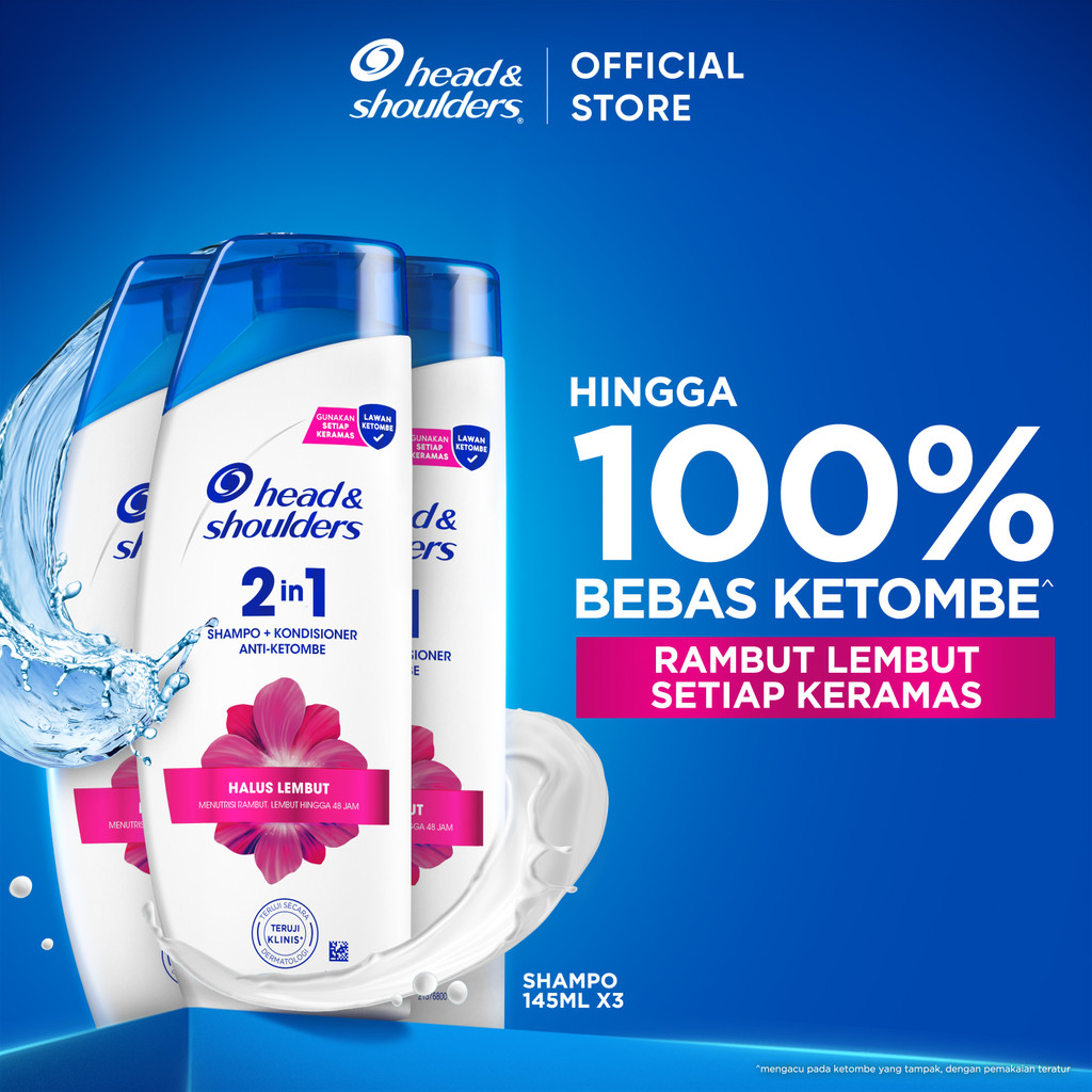 Head & Shoulders Shampoo 2-in-1 Varian Smooth and Silky 145ml x3