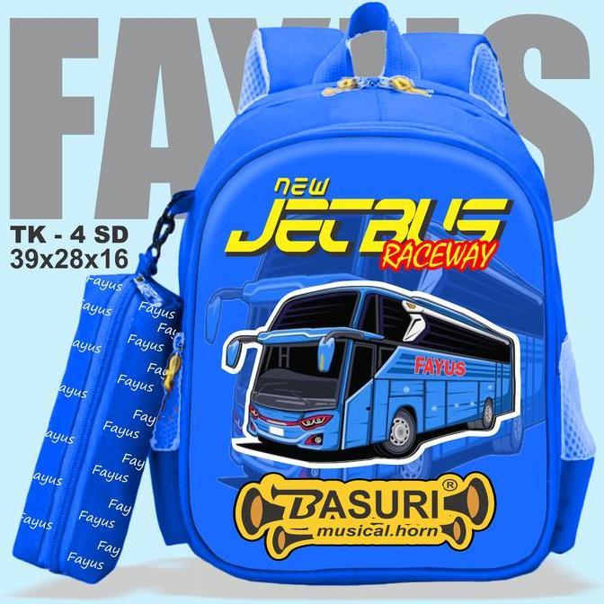TERLARIS TAS SEKOLAH ANAK LAKI-LAKI RANSEL TK SD KELAS 4 FAYUS KARAKTER BASURI TELOLET FASHION