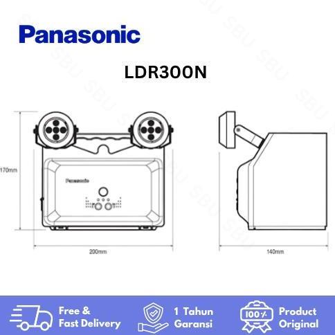 Panasonic Ldr300N Lampu Darurat Led 5 Watt Cool White 5000K 600 Lm Auto Cut-Off Charging Compact Des