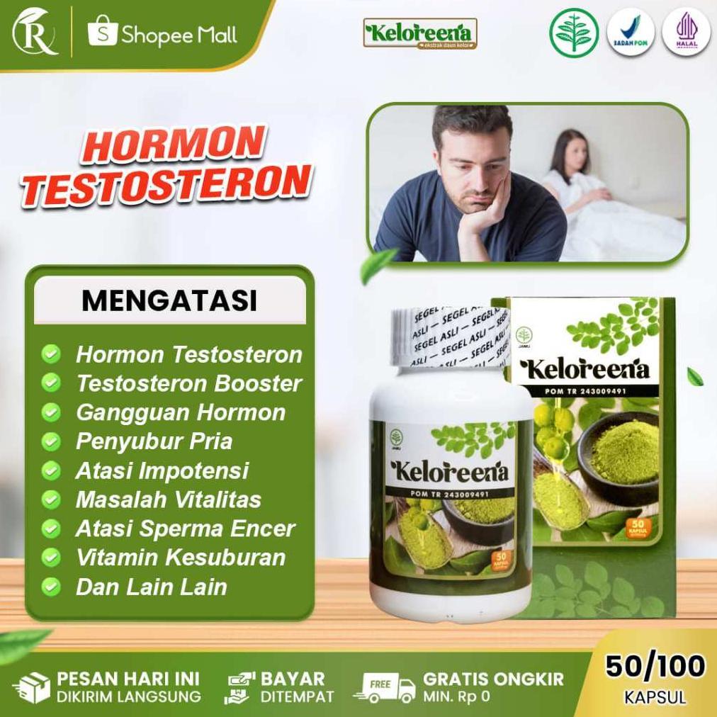 (Terbaru) KELOREENA Vitamin Testosteron Pria Obat Penambah Hormon Testosteron / Testorone Booster (T