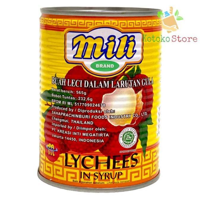 Mili Leci Kaleng / Mili Buah Leci Kaleng / Mili Leci 565gr