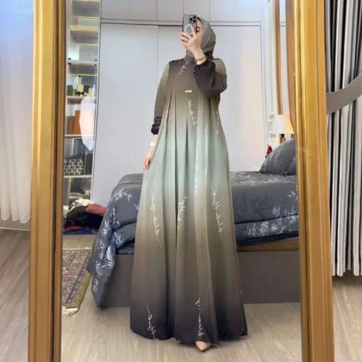 KUALITAS SUPER Maharanie - Wenda Gamis Set Hijab Ceruty Full Furing Wanita Free Hijab Kekinian Terba
