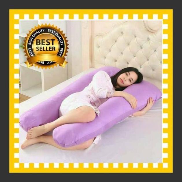 Harga Miring Bantal Hamil Polos Ungu Silikon Nyaman