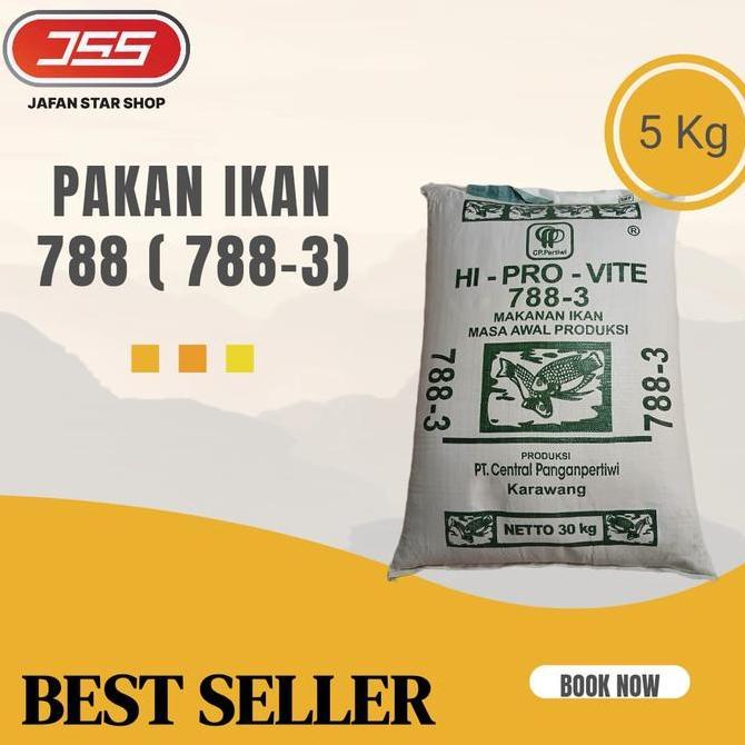 TERLARIS PAKAN IKAN 788 UKURAN 3 MILI PAKAN IKAN NILA MAS LELE GURAME DIKEMAS 5 KG