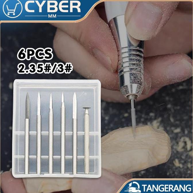 VURYOH 6PCS Mata Bor Ukir Kayu 2,35MM 3MM Untuk Alat Putar Mata Bor Kayu Kecil Kualitas Tinggi Mata 