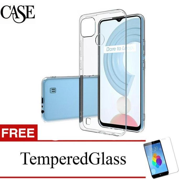 Case for Realme C21 - 6.5 inch - Clear Soft Case - Gratis Tempered Gla