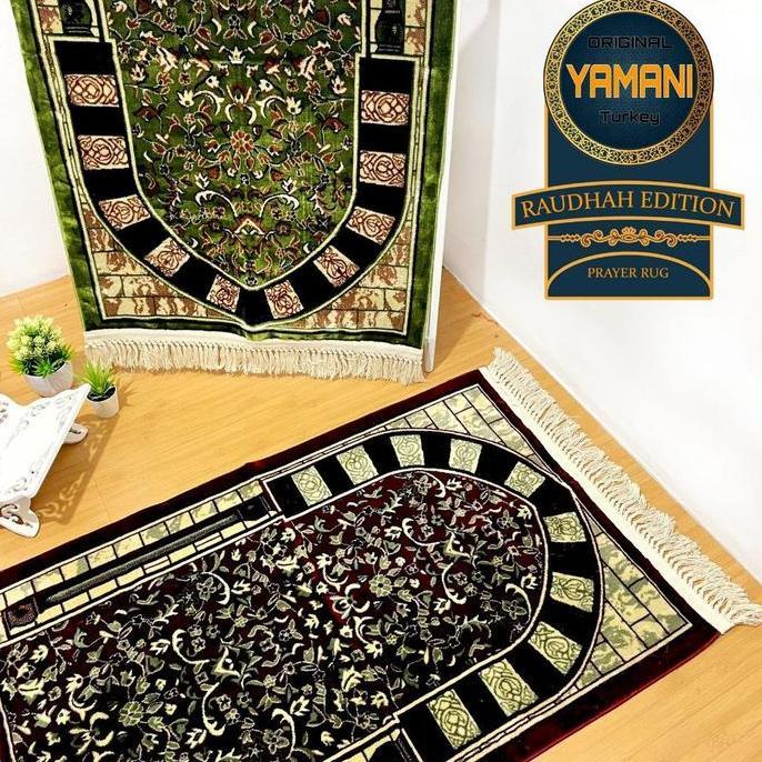 NEW SAJADAH KARPET TURKIYE PREMIUM RAWDAH KARPET SUPER TEBAL RUMBAI KUNCIR ADA PLASTIK ORI