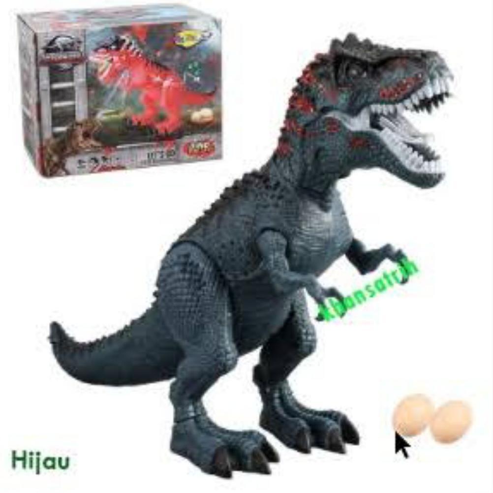 Termurah (Bisa Cod) Mainan Dinosaurus Tyrannosaurus T Rex Bisa Bertelor Jalan Bercahaya / Mainan Rob
