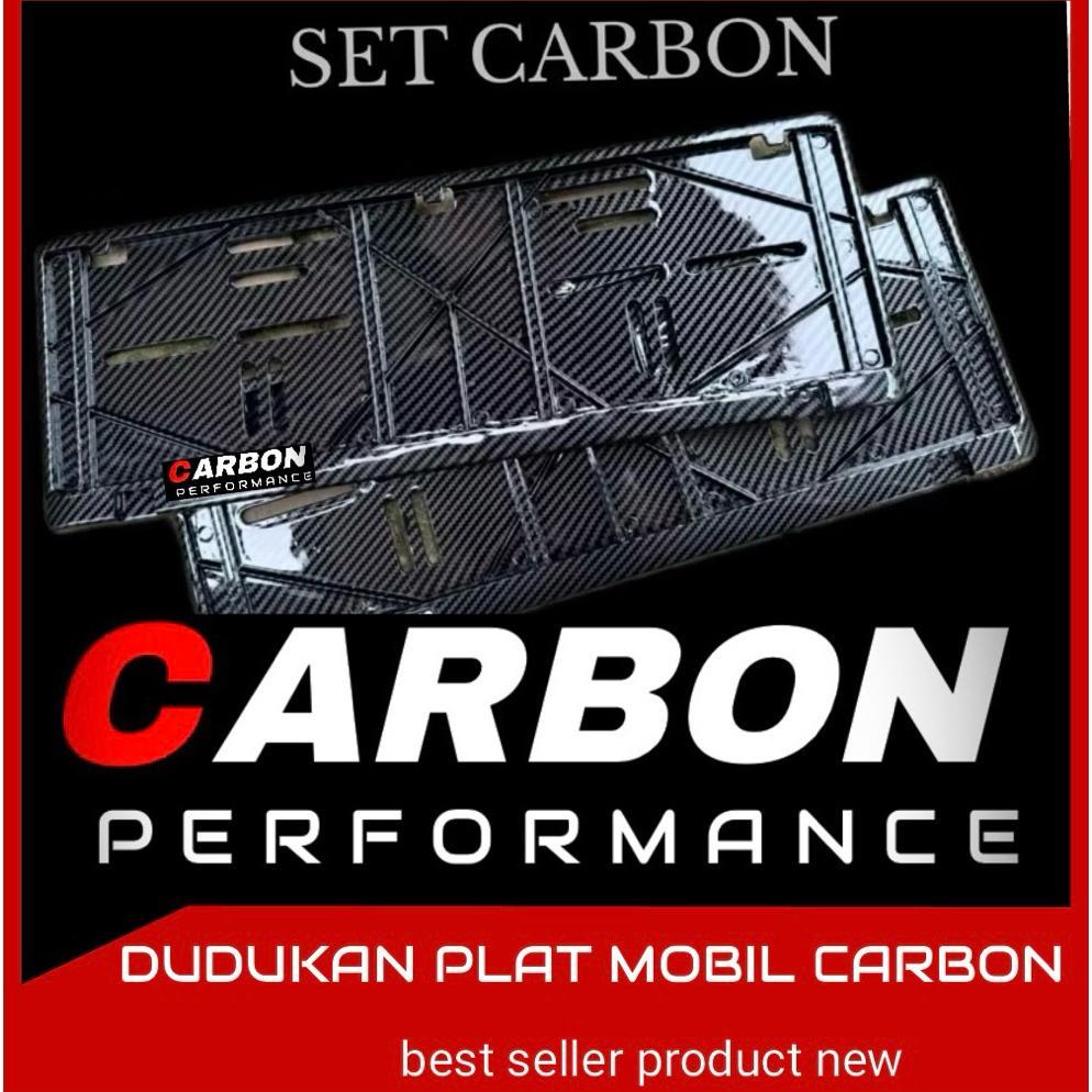 Dudukan Plat Nomor Mobil Carbon Kips Rc Set Depan Belakang  -  Tempat Plat Nomor Mobil Carbon Cover 