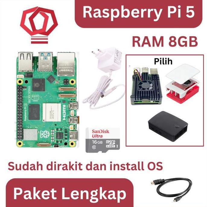 Raspberry Pi 5 8GB Paket Lengkap Siap Pakai UK Pi5 8 GB
