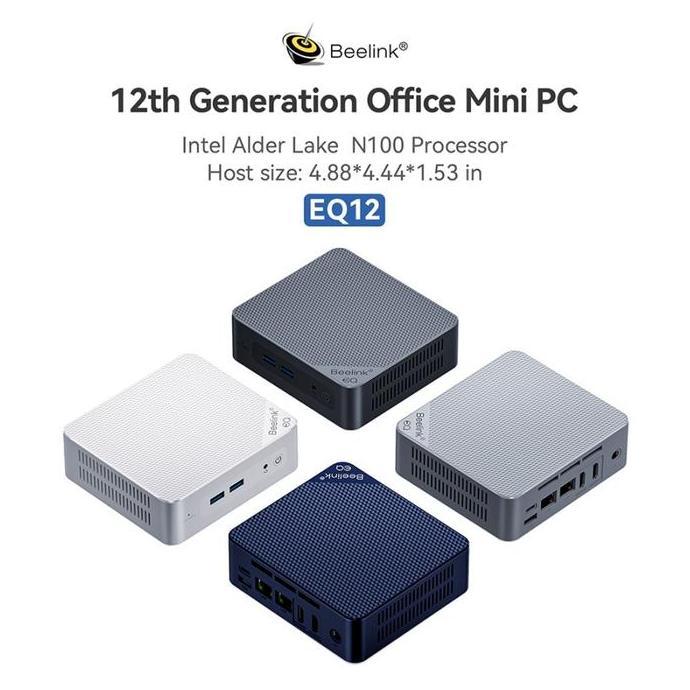 MINI PC Beelink EQ12 N100 8GB DDR5 500GB SSD NVMe WiFi6 Windows 11 Pro