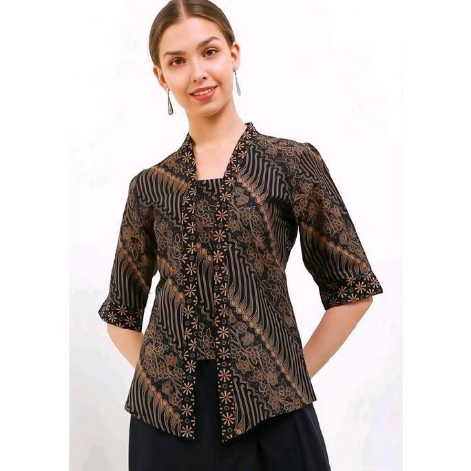 blouse batik wanita modern model kebaya Katun Atasan