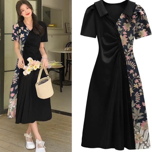 Fwg Dress Batik Wanita Kekinian Pakaian Gaun Pesta Batik Motif Pakaian Dres Manela Kombinasi