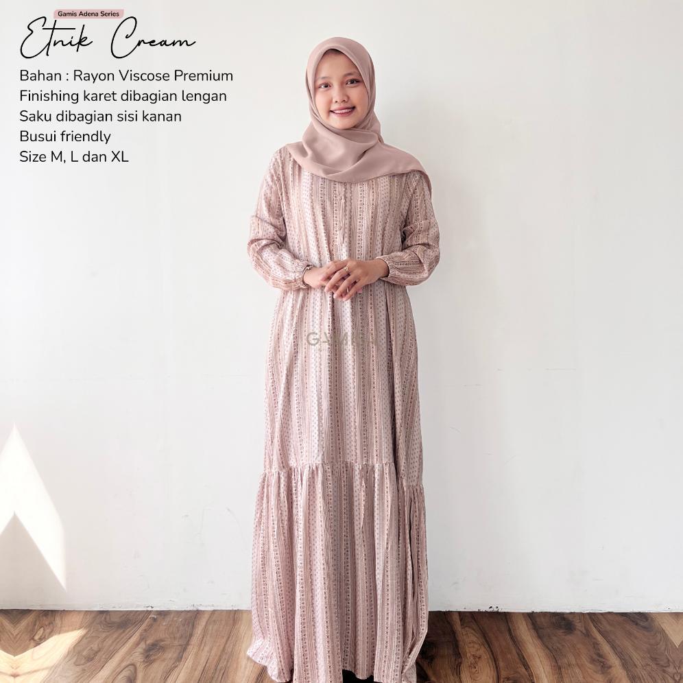 NEW DEALS Gamis Dewasa Motif Adena Etnik Series By Gamisa.Id - Bahan Rayon Viscose Gamis Adem Nyaman