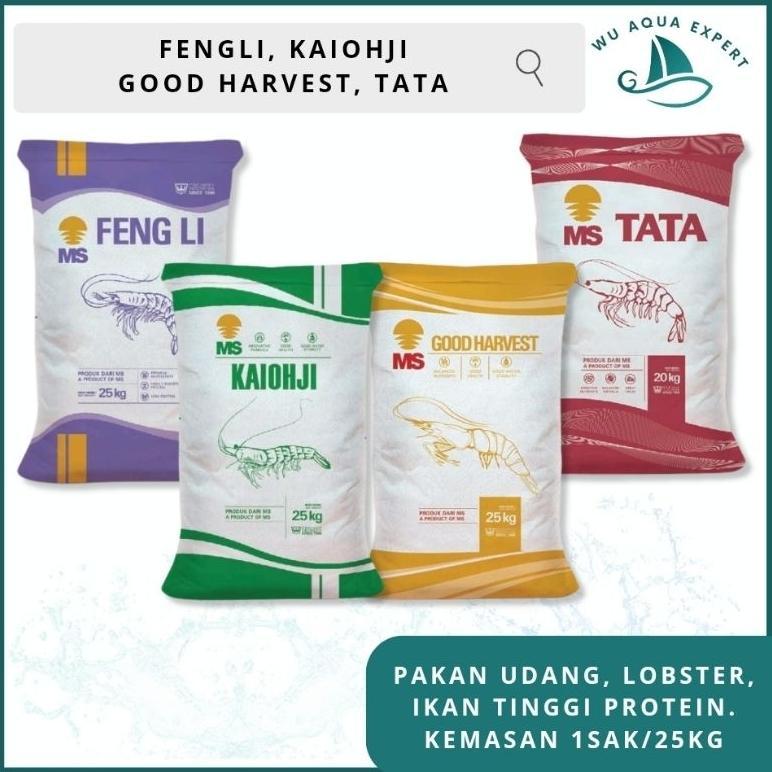 1 SAK 25 Kg FENGLI 0 1 2 2A 3S 3M 3L PELET PAKAN IKAN UDANG LOBSTER 1 KARUNG MS FENG LI KAIOHJI KAIO