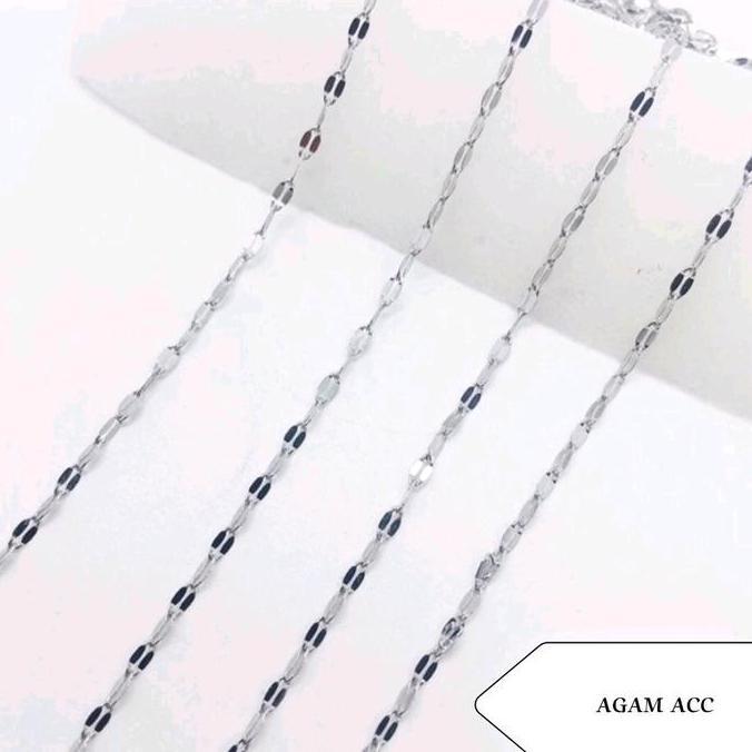 Youboy- Kalung Titanium Model Pecah Kopi Anti Karat Pria Dan Wanita Silver Gold 45 50 Cm(K. Pecah Ko