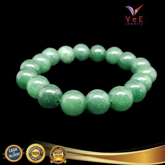 Youboy- Gelang Batu Giok Burma Asli 10Mm Hijau - Vee Bracelet Batu Alam