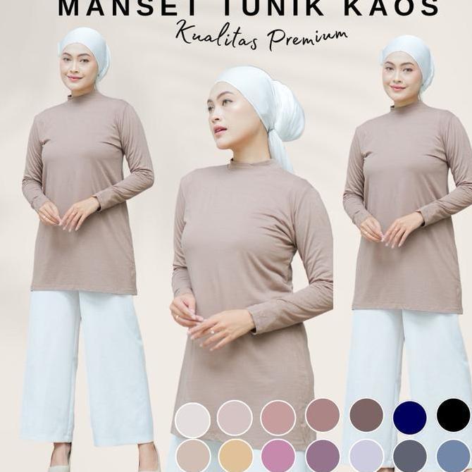 Dilaaseller78 - Manset Tunik Kaos Sport/ Baju Manset olahraga Atasan  WanitaMuslim Panjang