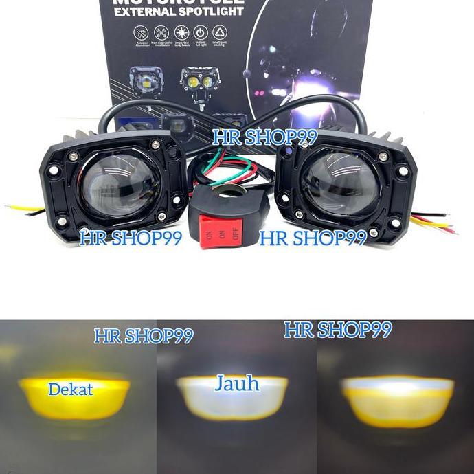 Lampu Foglamp Bumper Laser Gun LED Bumper Bemper  Mobil 3inc Kuning Putih Kotak