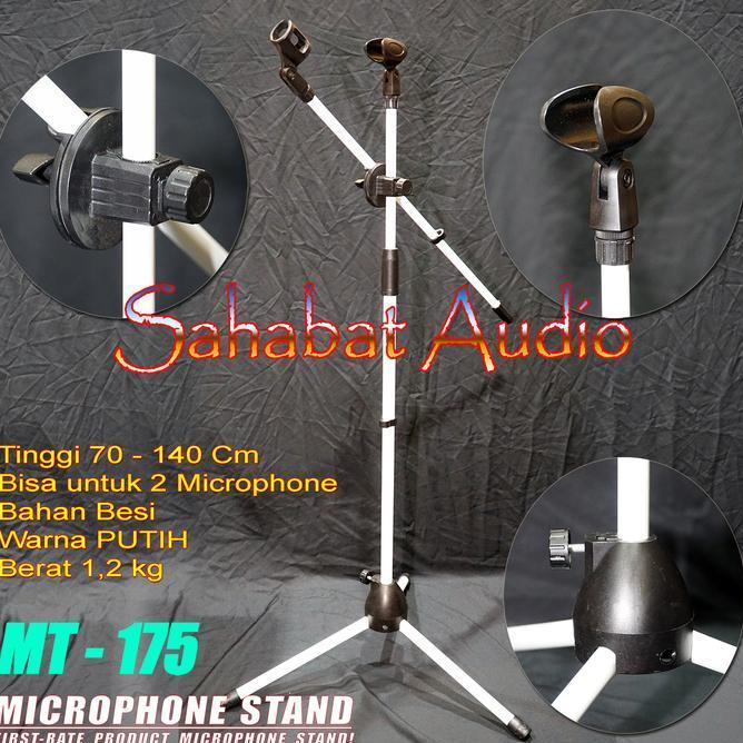 Stand Mic Mt 175 Tri Microphone Dudukan Mic Stand Mic Lantai Mt175