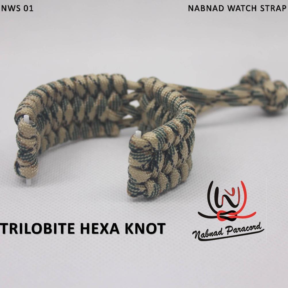 Nabnad NWS 01 Trilobite Hexa Knot Tali Strap Jam Tangan Pria Custom Paracord 4mm Lug 20mm 22mm 24mm 