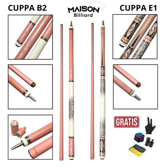 TERMURAH - Cuppa Pink Carbon Fiber Shaft Stick Billiard Carbon - Ball