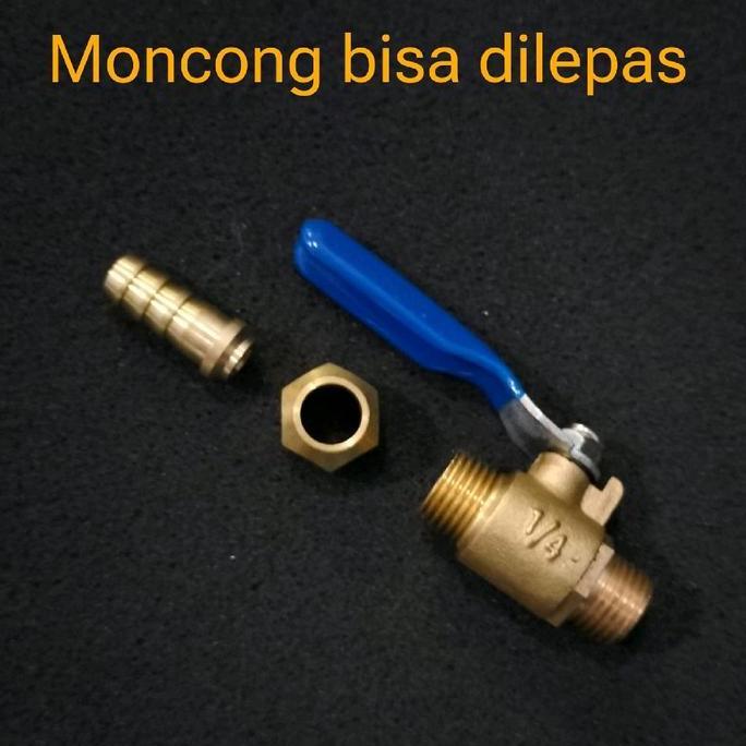 Kran Kompresor 1/4 GG BIRU BULTRAX Air Cock Keran Valve Kuningan Angin Compresor 1/4 12,5MM