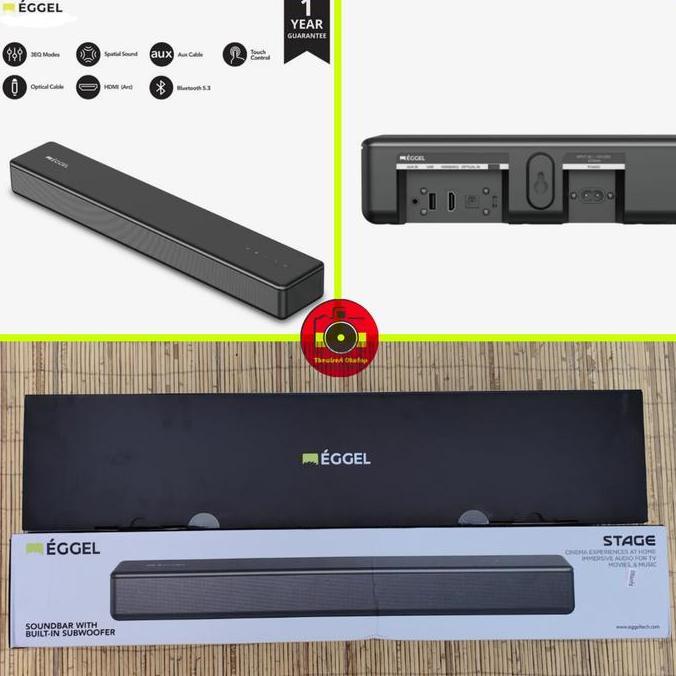Eggel Stage Soundbar Sound Bar with woofer Optical HDMI ARC Aux 3.5mm