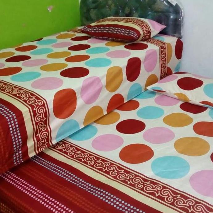 TERLARIS!! SPREI KATUN 90X200X30 BED COVER SET KASUR SORONG DOUBLE SINGLE