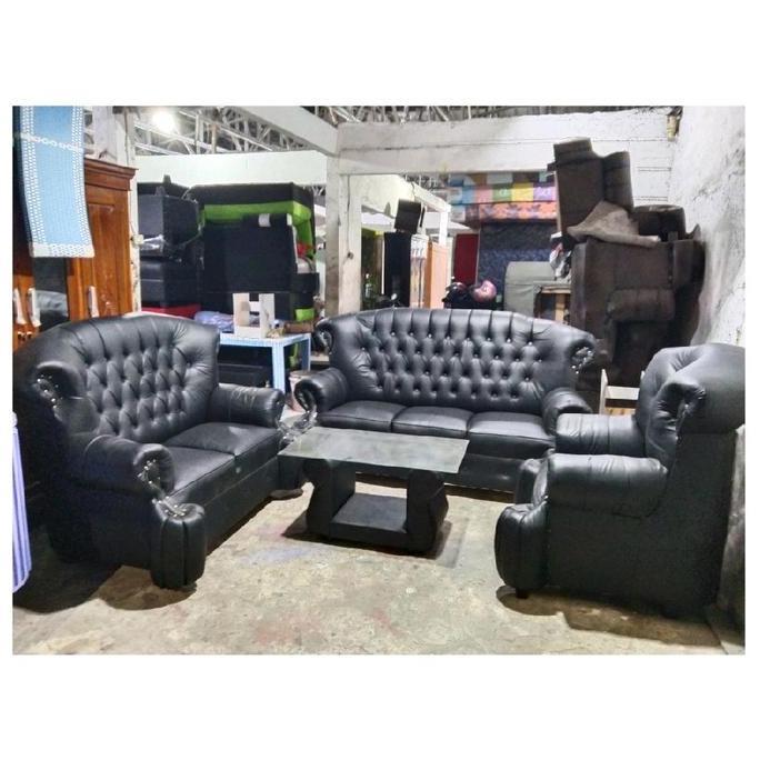 Terlaris Kursi Tamu / Sofa Ruang Tamu Jaguar Hitam 1 Set