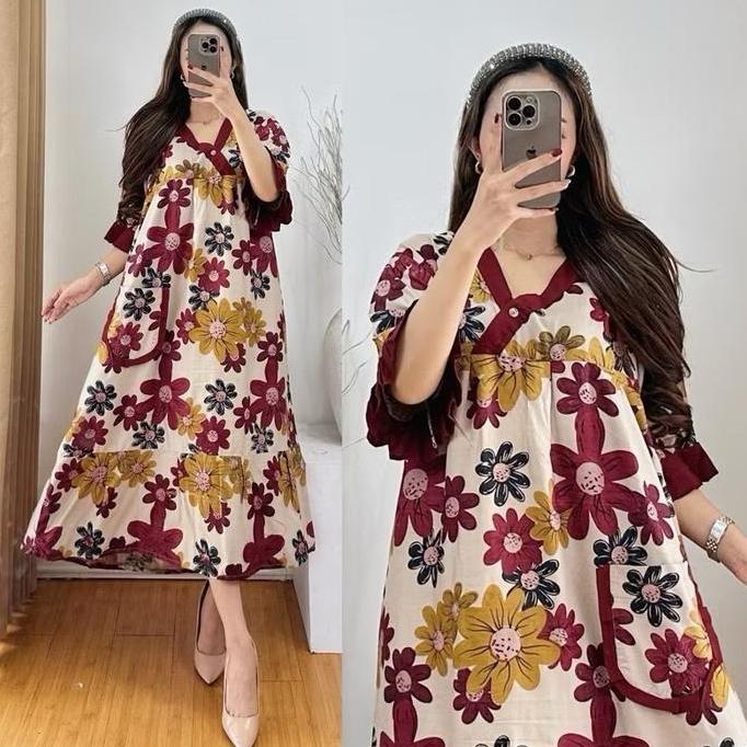 Dahlia_prose - Daster Andin Arab Kimono Hikaru Batik Pekalongan LD 120 - Panjang, Belah Samping, Bus