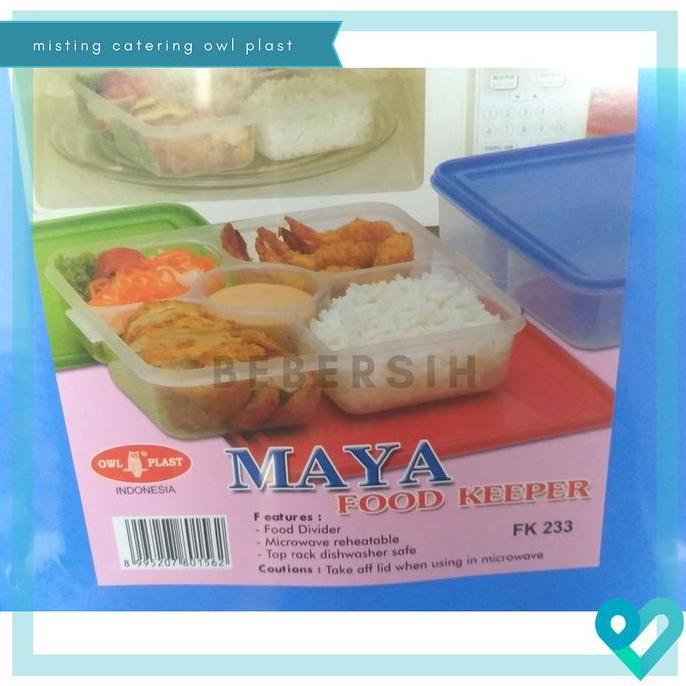 Misting Catering / Tempat Bekal 5 Sekat Owl Plast Maya / Food Keeper
