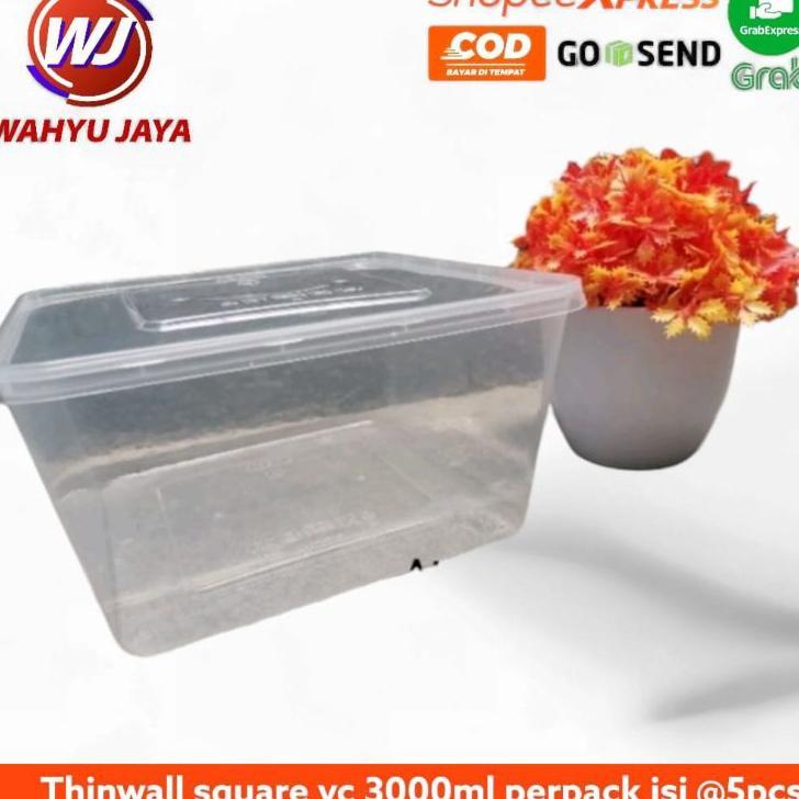 R-Thinwall Square Vc 3000Ml Per Pack Isi @5Pcs
