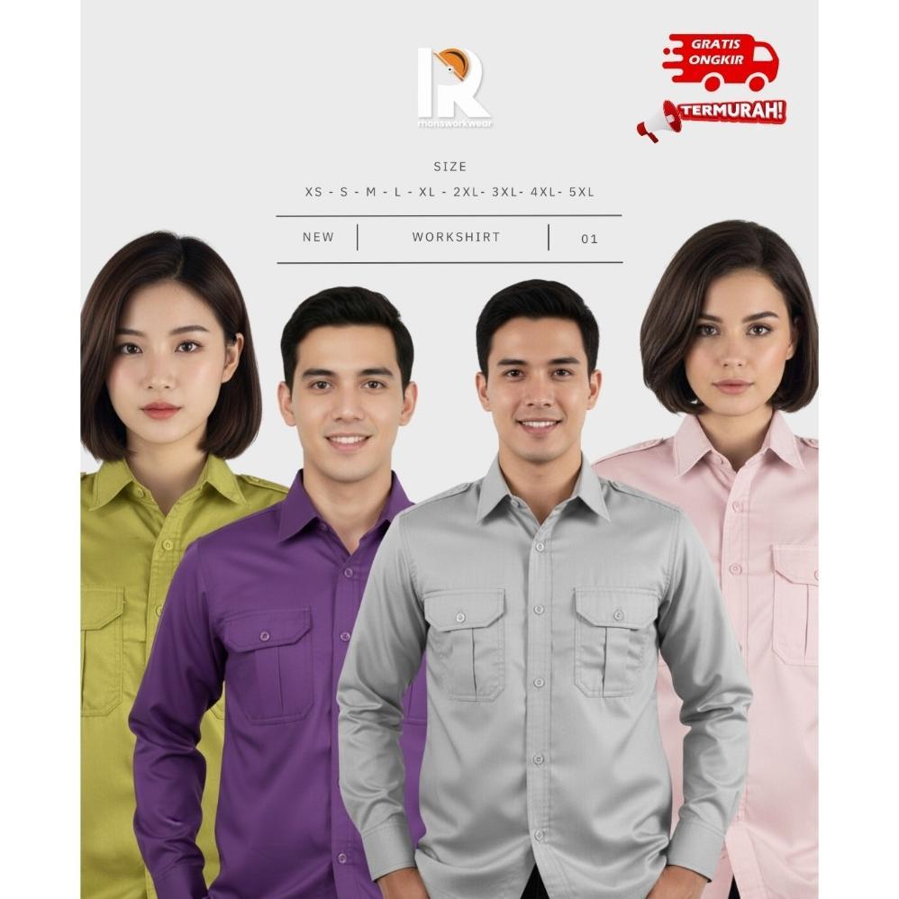 Harga Miring Baju Pdl/ Pdh Polos Pria Wanita, Lapangan/ Outdoor/ Operator/ Mekanik, Kemeja Formal Pa