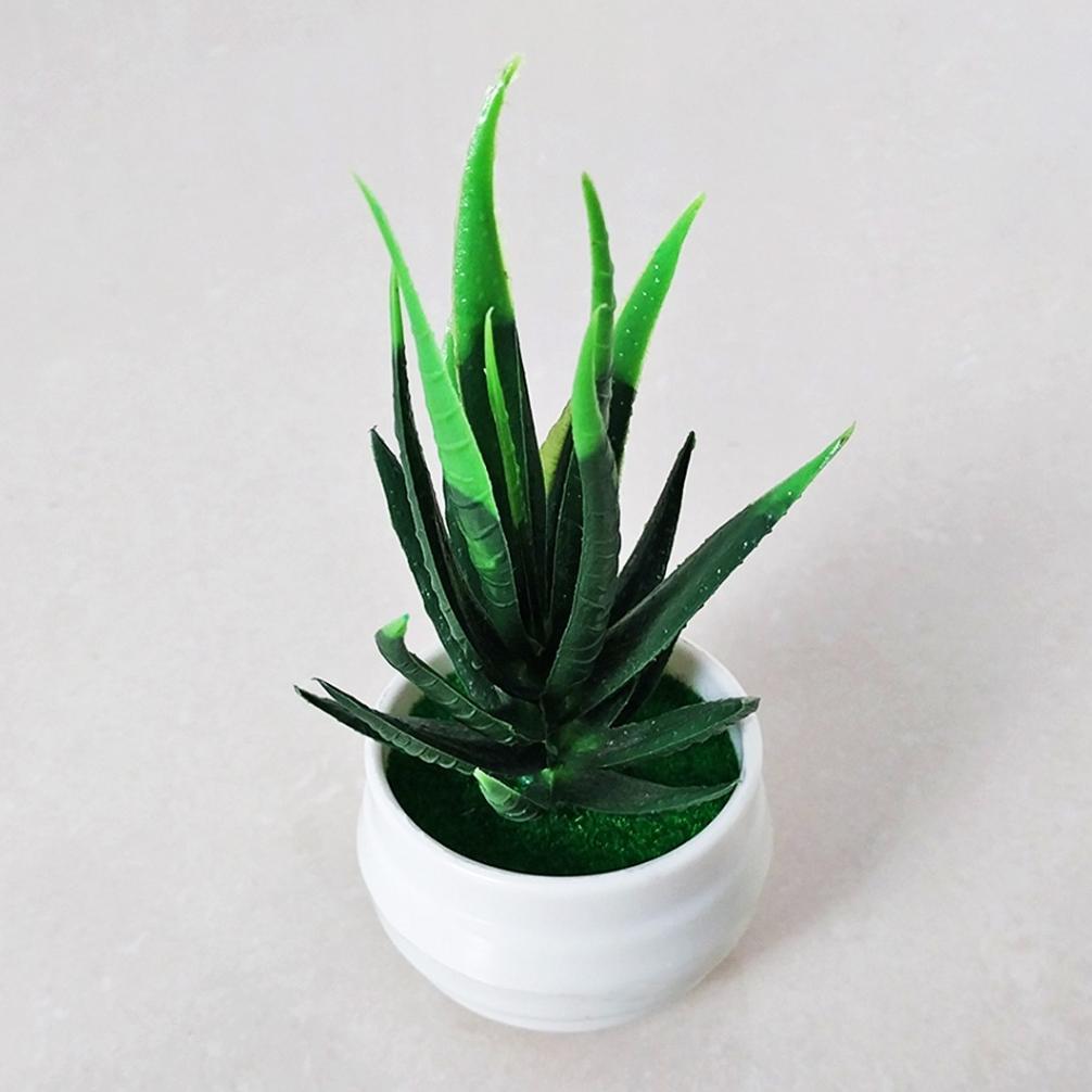 TERBARU Tanaman Hias Plastik Pot Bunga Daun Lidah Buaya Mini Artificial Import Ornamen Dekorasi Ruma