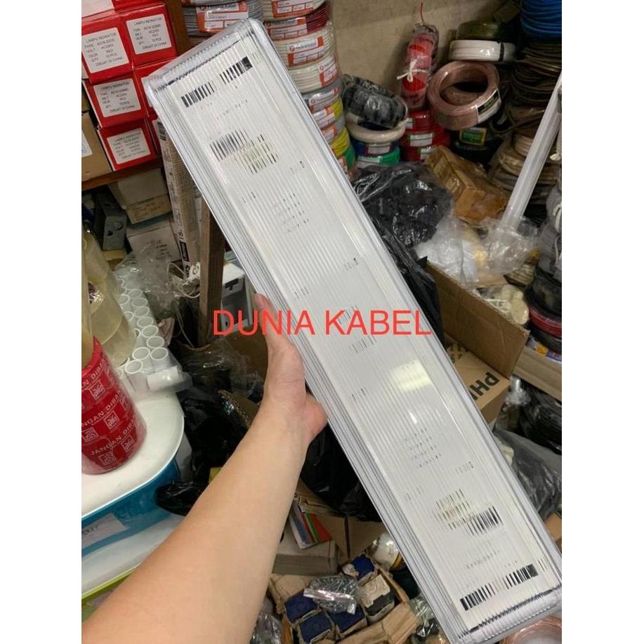 Set Kap Lampu Tl Led Philips T8 2X18 Watt 2X20 Waterproof Ip65 60Cm
