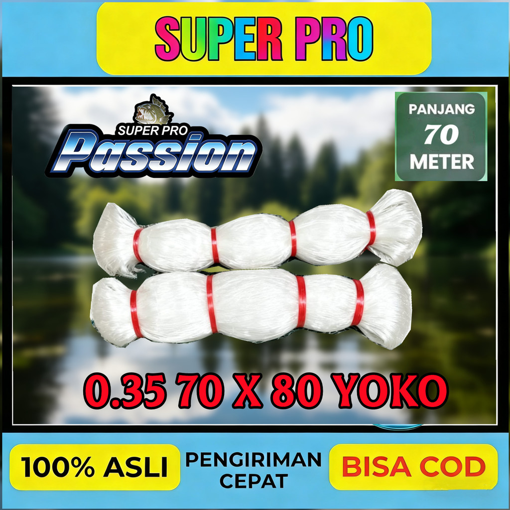 JARING IKAN SENAR 0.35 - 70X80 YOKO / JARING SENAR MURAH